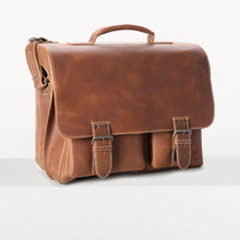 Lade das Bild in den Galerie-Viewer, Umhängetasche Büffelleder doppelter Riemenverschluss-Rucksäcke und Umhängetaschen-Aunts & Uncles-Lederhaus Schliesselberger