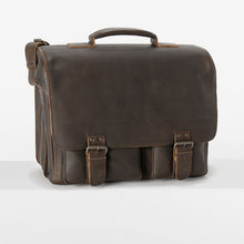 Lade das Bild in den Galerie-Viewer, Umhängetasche Büffelleder doppelter Riemenverschluss-Rucksäcke und Umhängetaschen-Aunts & Uncles-Lederhaus Schliesselberger